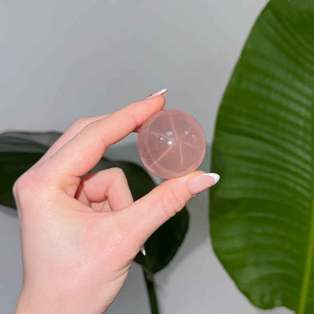 Rosenquarz Kugeln mit Stern