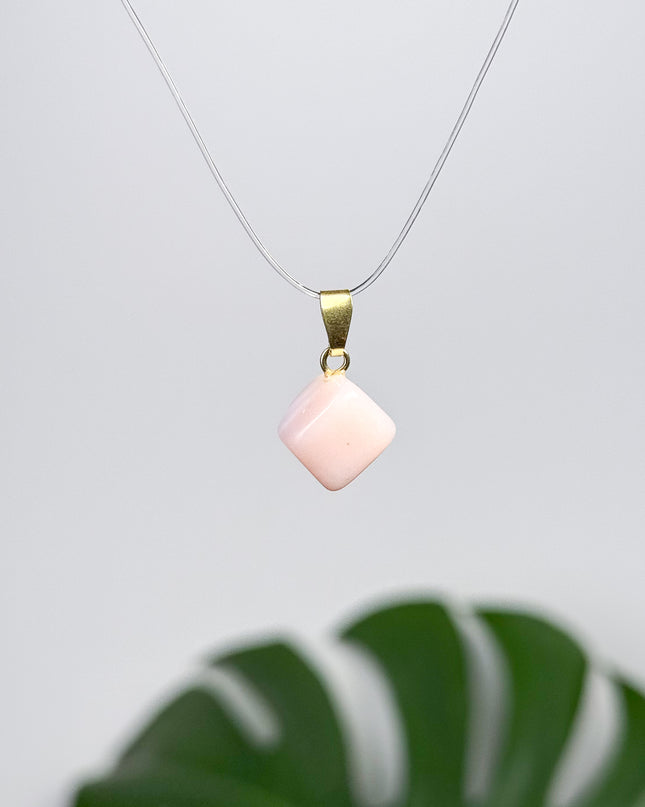 Pink Opal Anhänger - 925 Silber vergoldet