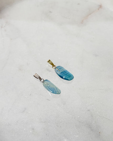 Fluorit blau/grün Kettenanhänger - Premiumqualität