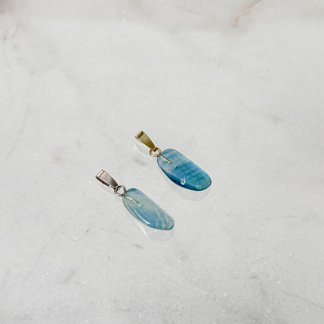 Fluorit blau/grün Kettenanhänger - Premiumqualität