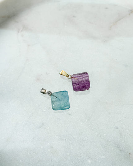 Fluorit "Sacred Geometry" Kettenanhänger