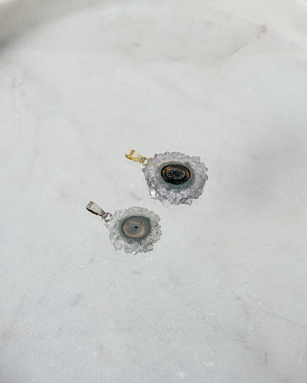 Quarz Blume Kettenanhänger