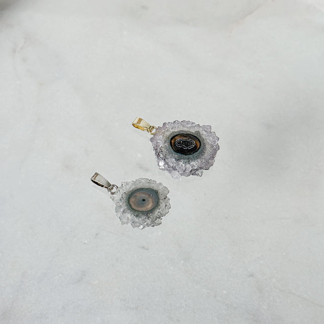 Quarz Blume Kettenanhänger