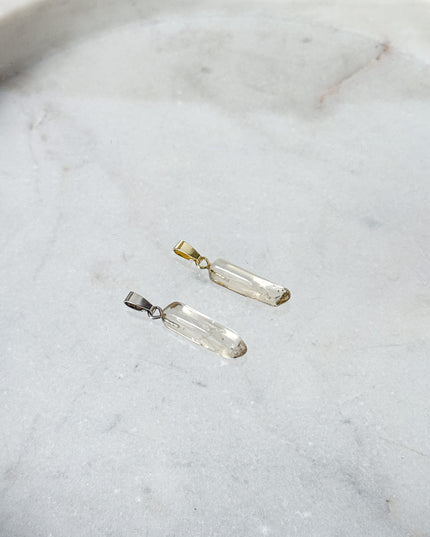 Citrin Kettenanhänger - getrommelte Spitze