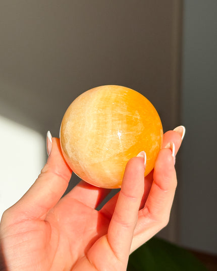 Orangencalcit Kugeln