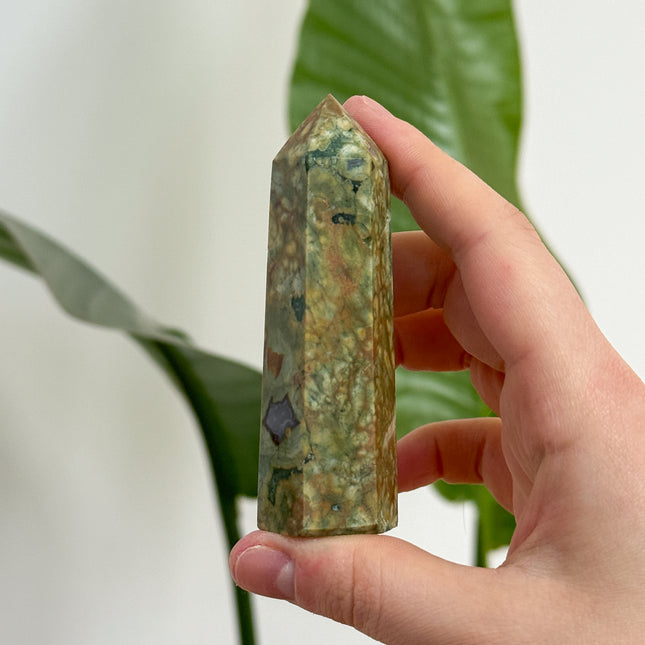 Regenwald Jaspis (Rhyolith) Spitzen