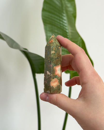 Regenwald Jaspis (Rhyolith) Spitzen