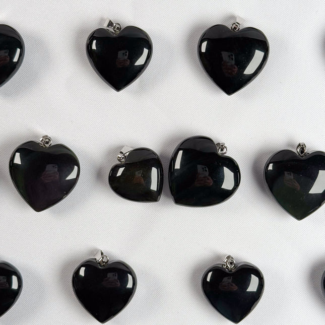 Obsidian-Herz - 925 Silber