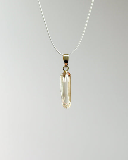 Citrin Kettenanhänger - getrommelte Spitze