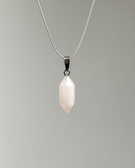 Rosenquarz Doppelender Kettenanhänger