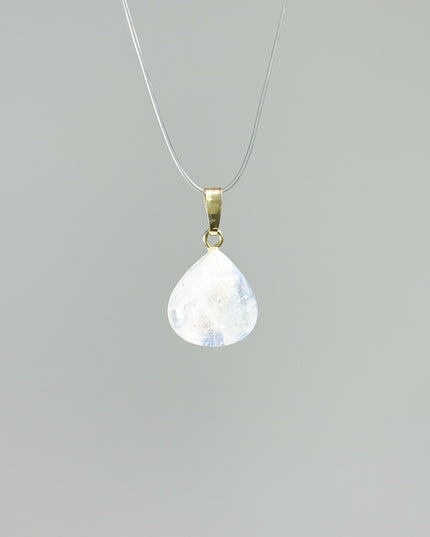 Regenbogen Mondstein Kettenanhänger geschliffen