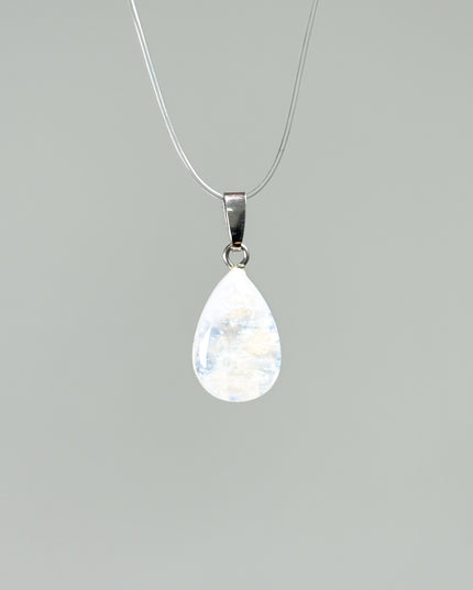 Regenbogen Mondstein Kettenanhänger geschliffen