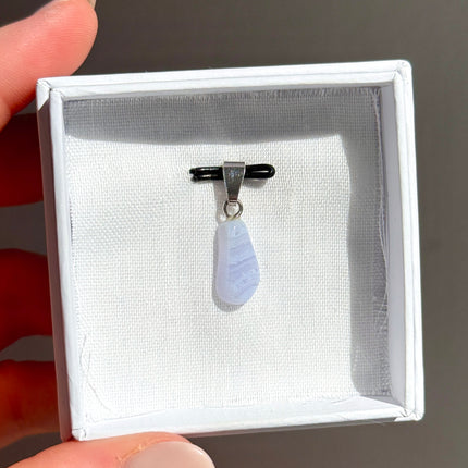 Blue Lace Agate (Blauer Chalcedon) Kettenanhänger