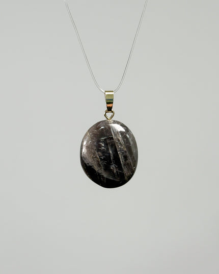 Schwarzer Mondstein Kettenanhänger