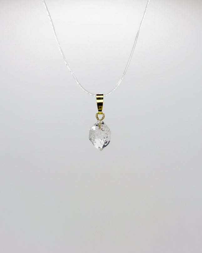 Herkimer-Diamant Anhänger - 925 Silber vergoldet