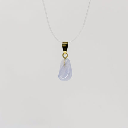 Chalcedon blau Anhänger - vergoldet 925 Silber