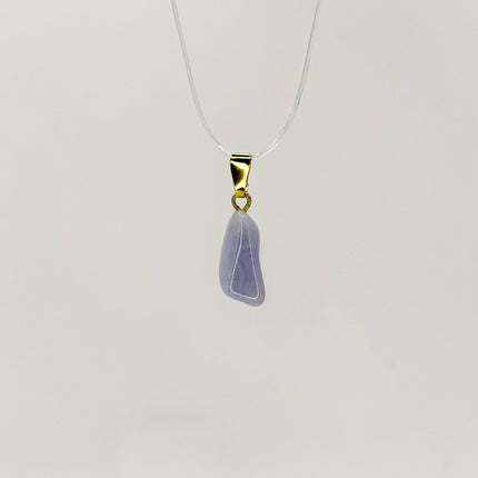 Chalcedon blau Anhänger - vergoldet 925 Silber