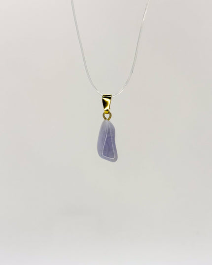 Chalcedon blau Anhänger - vergoldet 925 Silber