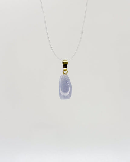 Chalcedon blau Anhänger - vergoldet 925 Silber