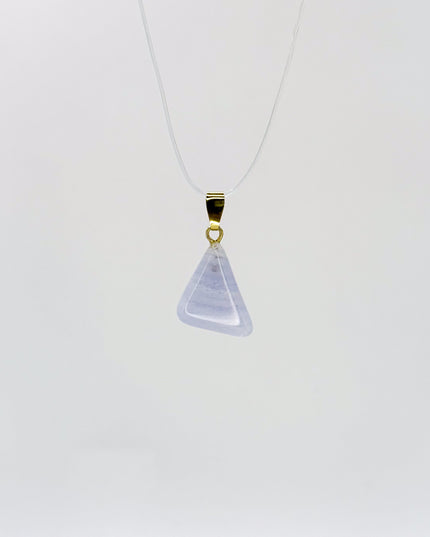Chalcedon blau Anhänger - vergoldet 925 Silber