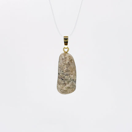 Aventurin weiß (Muskovit-Quarzit) Anhänger - 925 Silber vergoldet