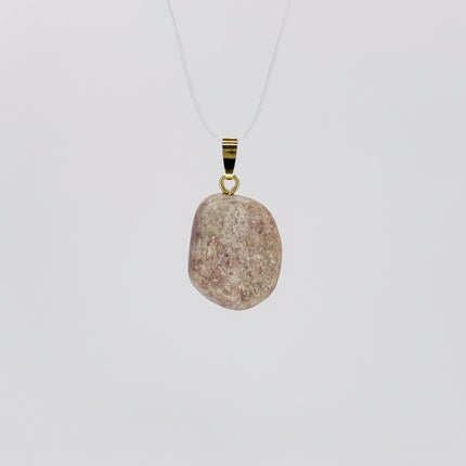Aventurin weiß (Muskovit-Quarzit) Anhänger - 925 Silber vergoldet