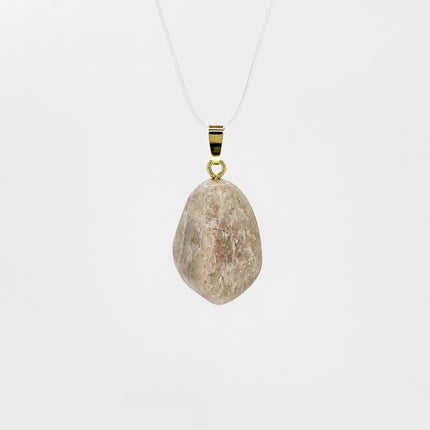 Aventurin weiß (Muskovit-Quarzit) Anhänger - 925 Silber vergoldet