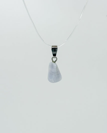 Chalcedon blau Anhänger - 925 Silber