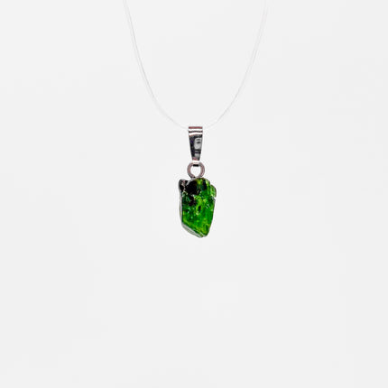 Chromdiopsid roh Anhänger - 925 Silber