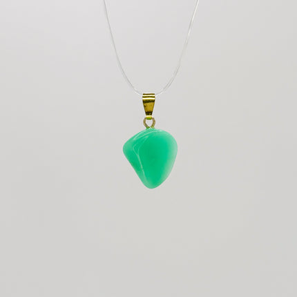 Chrysopras Anhänger - vergoldet 925 Silber