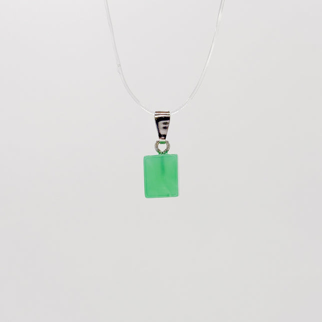 Chrysopras (geschliffen) Anhänger - 925 Silber