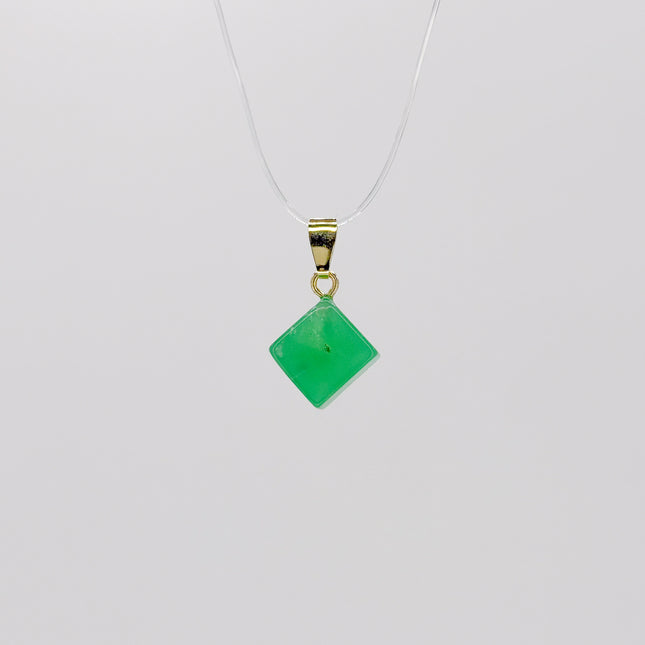 Chrysopras (geschliffen) Anhänger - vergoldet 925 Silber