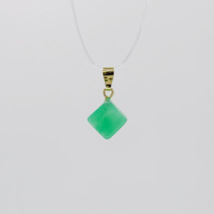 Chrysopras (geschliffen) Anhänger - vergoldet 925 Silber