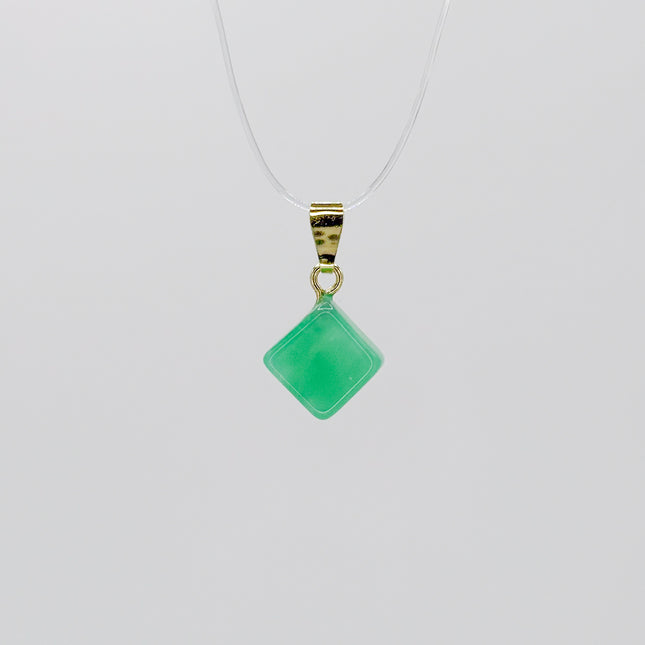 Chrysopras (geschliffen) Anhänger - vergoldet 925 Silber