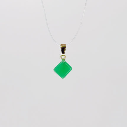 Chrysopras (geschliffen) Anhänger - vergoldet 925 Silber