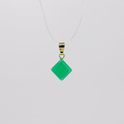 Chrysopras (geschliffen) Anhänger - vergoldet 925 Silber