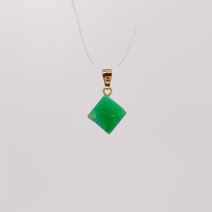 Chrysopras (geschliffen) Anhänger - vergoldet 925 Silber