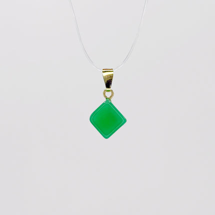 Chrysopras (geschliffen) Anhänger - vergoldet 925 Silber