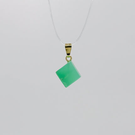 Chrysopras (geschliffen) Anhänger - vergoldet 925 Silber