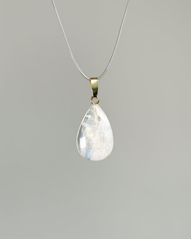 Mondstein (Regenbogenmondstein) Kettenanhänger - Premiumqualität