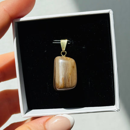 Versteinertes Holz Kettenanhänger