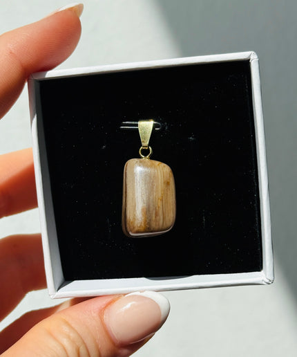 Versteinertes Holz Kettenanhänger