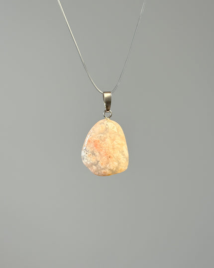 Rosa Moosachat Kettenanhänger