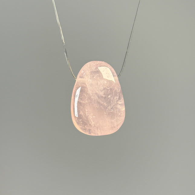 Rosenquarz Kettenanhänger - gebohrt