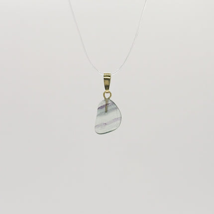 Fluorit Anhänger - 925 Silber vergoldet
