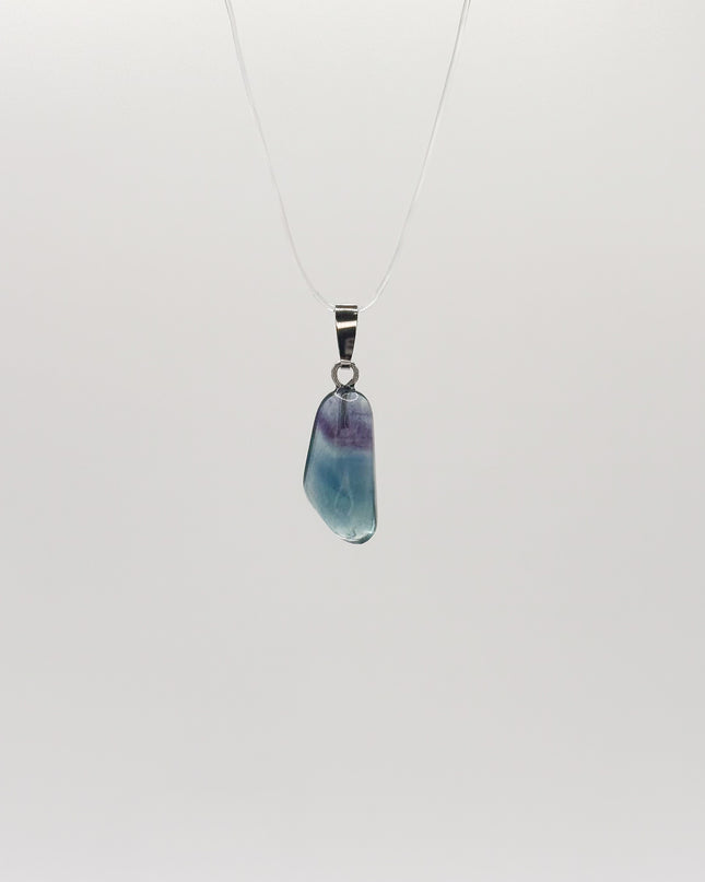 Fluorit blau/grün Anhänger - 925 Silber AA+
