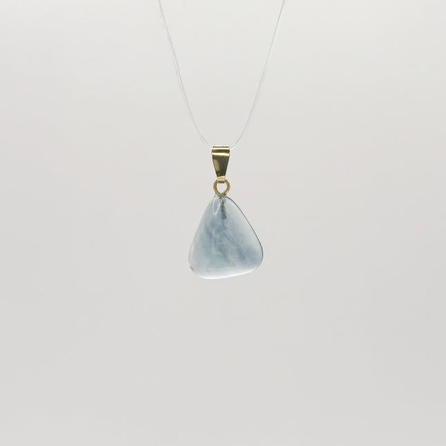 Fluorit blau/grün Anhänger - 925 Silber vergoldet AA+