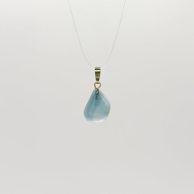 Fluorit blau/grün Anhänger - 925 Silber vergoldet AA+
