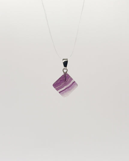 Fluorit "Sacred Geometry" Anhänger - 925 Silber