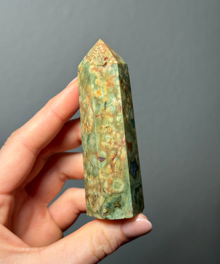 Regenwald Jaspis (Rhyolith) Spitzen